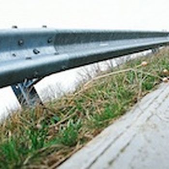 Crash barriers on roads.