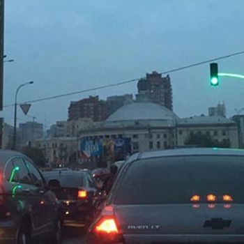 Illuminated Traffic Light Poles